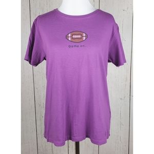 Life Is Good Purple Game On Football Tee